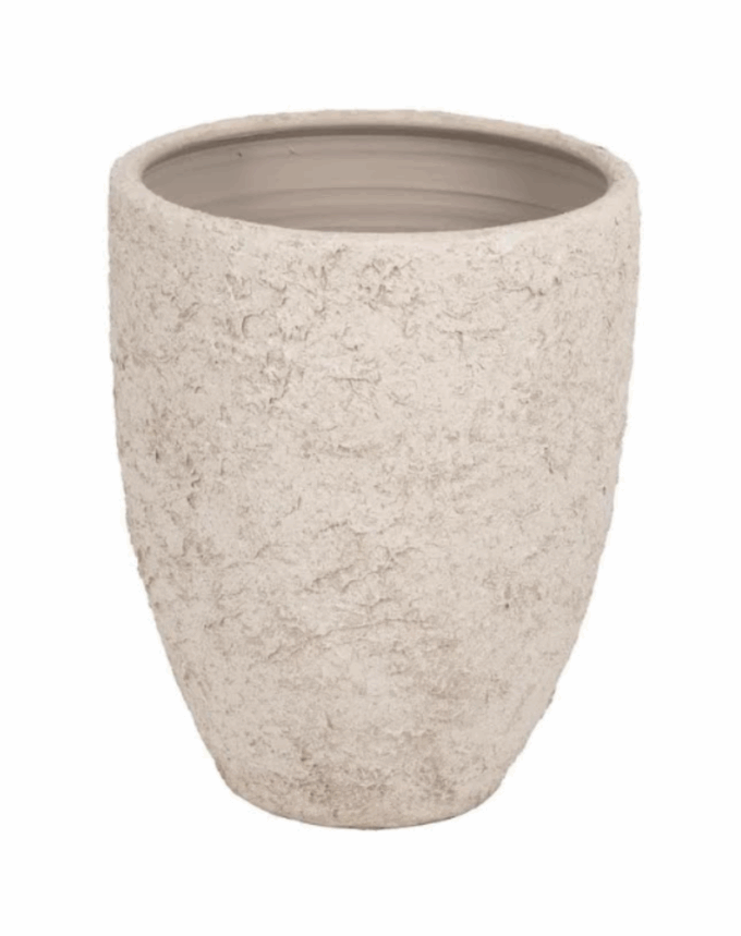 Cache-pot en céramique blanc rustique