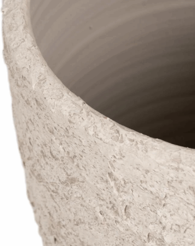 Cache-pot en céramique blanc rustique