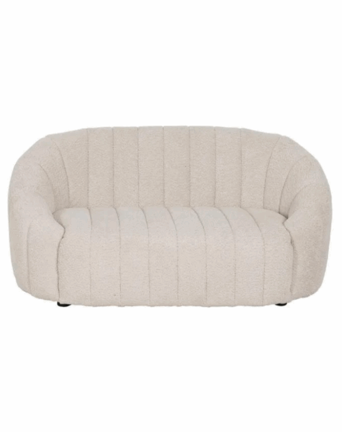 Canapé compact en tissu bouclette beige