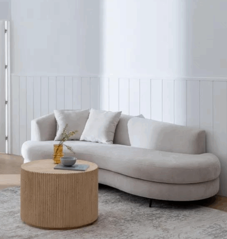 Canapé crème haut de gamme en tissu