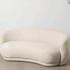 Canapé design beige en tissu bouclette