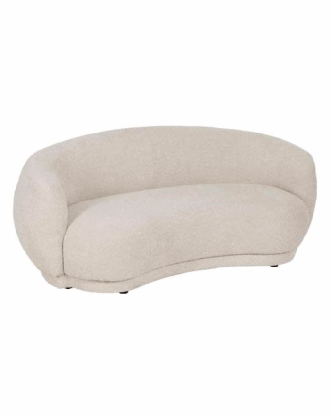Canapé design beige en tissu bouclette