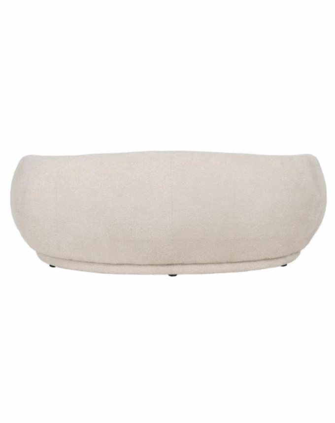 Canapé design beige en tissu bouclette