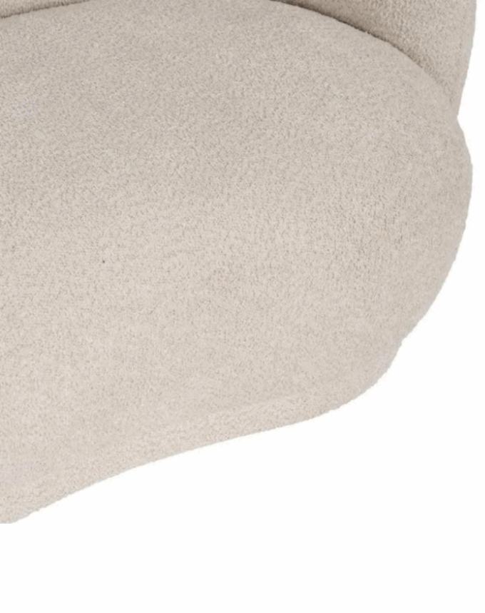 Canapé design beige en tissu bouclette