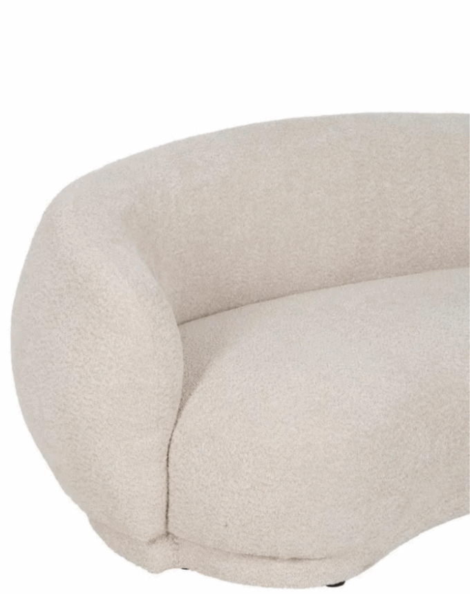 Canapé design beige en tissu bouclette