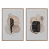 Lot de 2 tableaux imprimés abstraits – Encadrement bois
