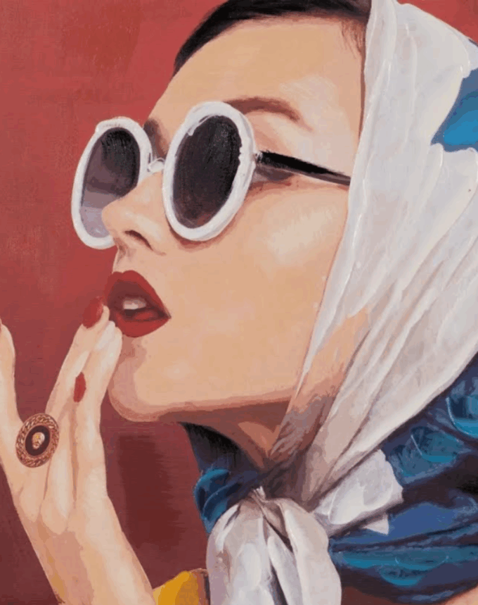 Tableau décoratif femme vintage – Peinture sur toile