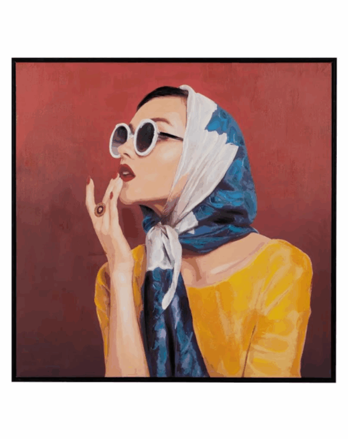 Tableau décoratif femme vintage – Peinture sur toile