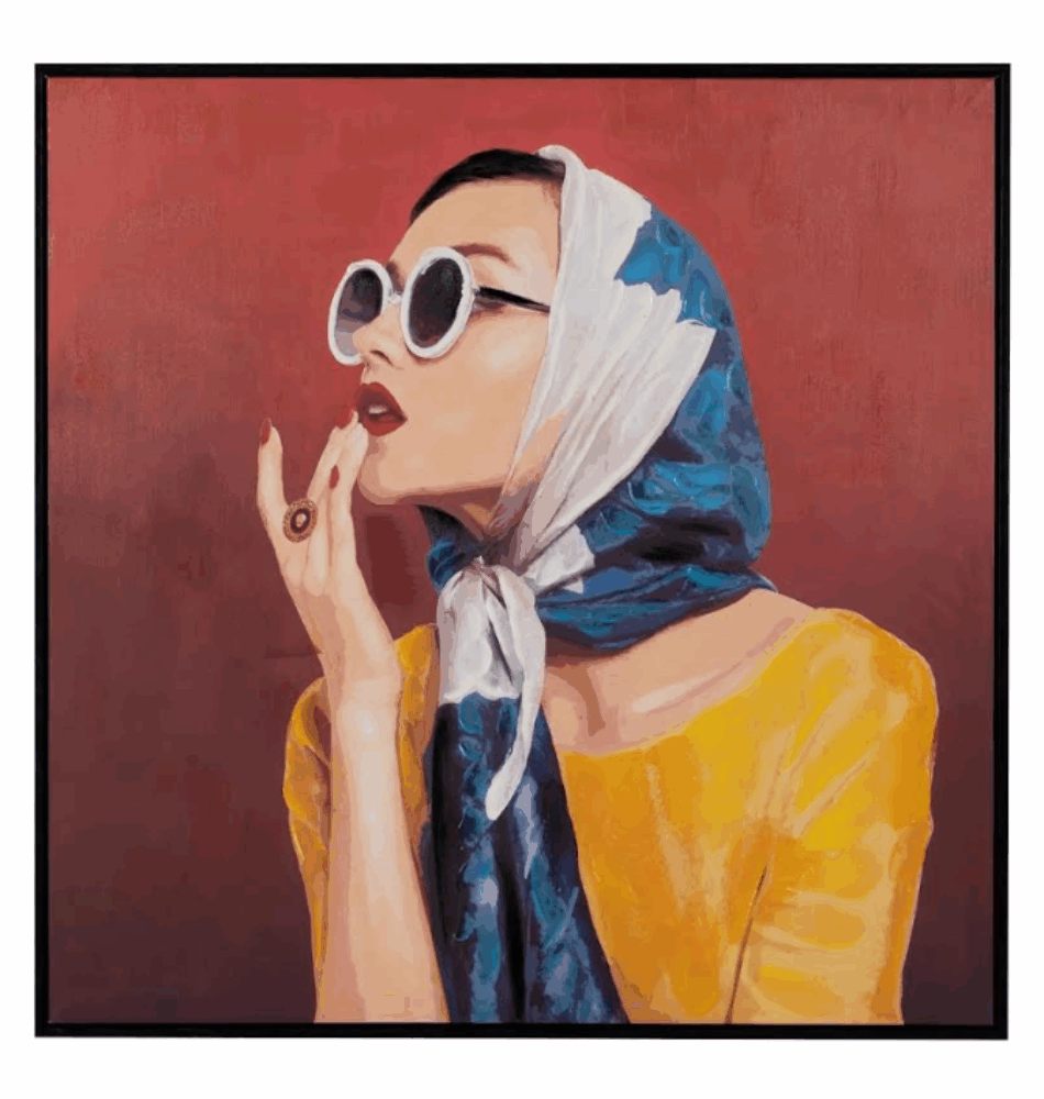Tableau décoratif femme vintage – Peinture sur toile