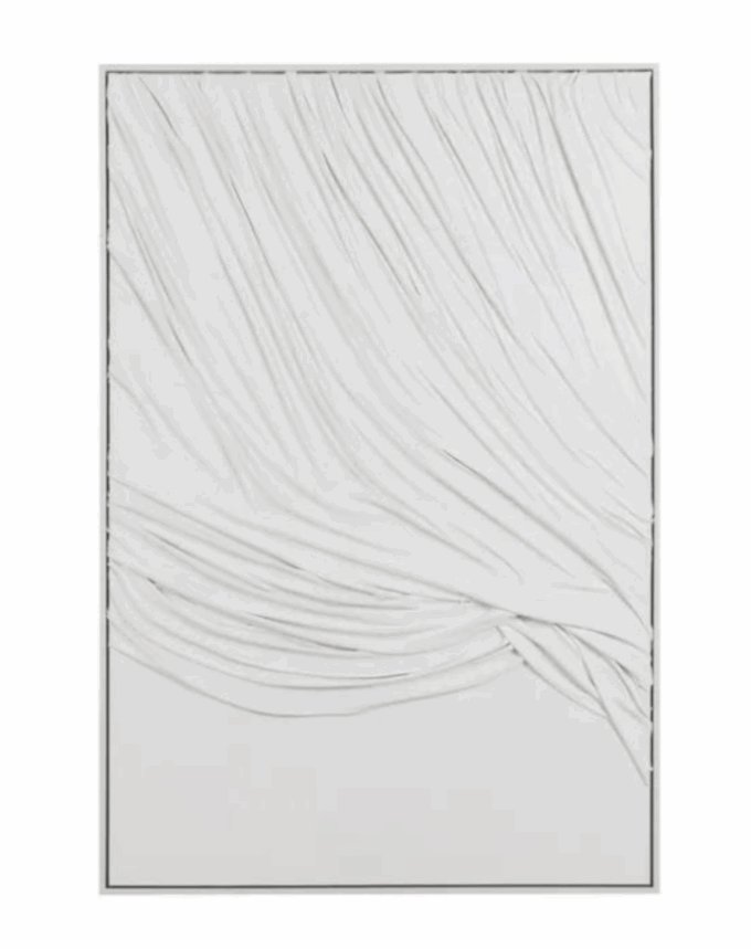 Tableau en relief blanc sur toile
