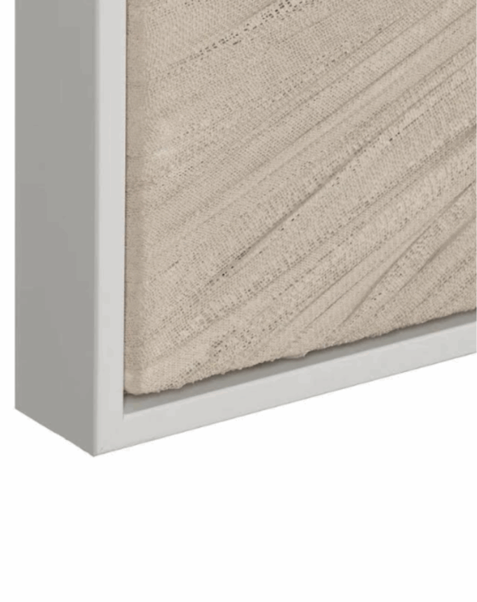 Tableau mural en relief sur toile beige