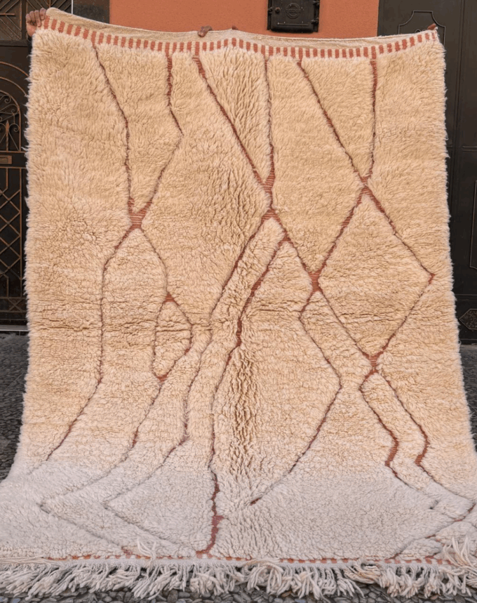 Tapis berbère Beni Ouarain – 250 x 178 cm – Élégance artisanale & design intemporel