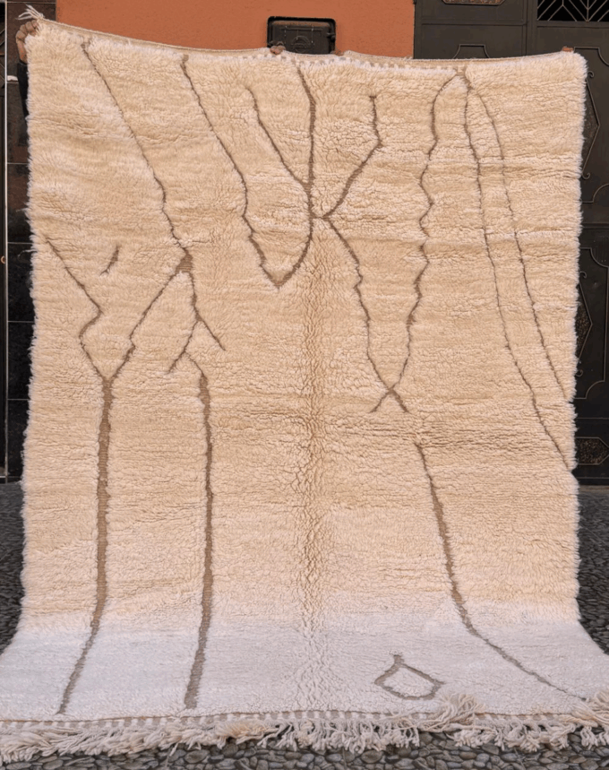 Tapis berbère Beni Ouarain – 250 x 180 cm – Minimalisme et savoir-faire