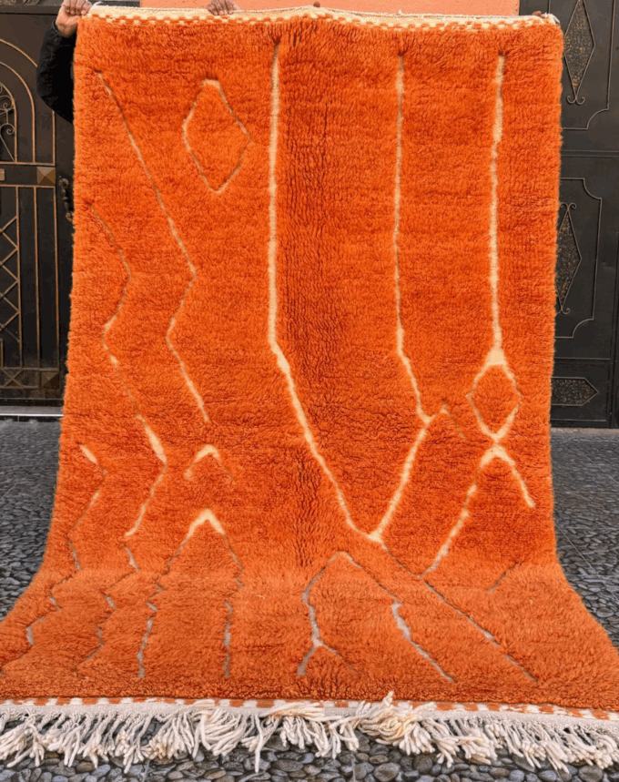 Tapis berbère Beni Ouarain – 254 x 157 cm – Artisanat marocain haut en couleur