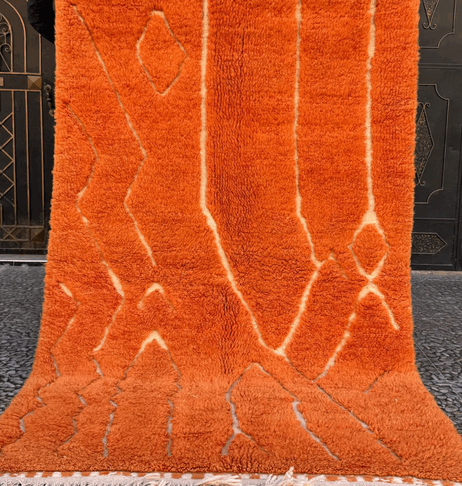 Tapis berbère Beni Ouarain – 254 x 157 cm – Artisanat marocain haut en couleur