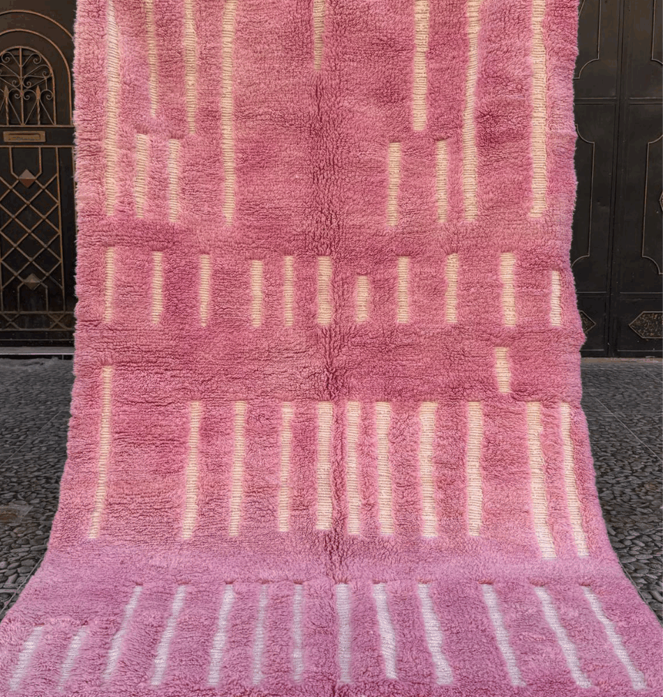 Tapis berbère Beni Ouarain – 254 x 160 cm – Artisanat marocain haut en couleur