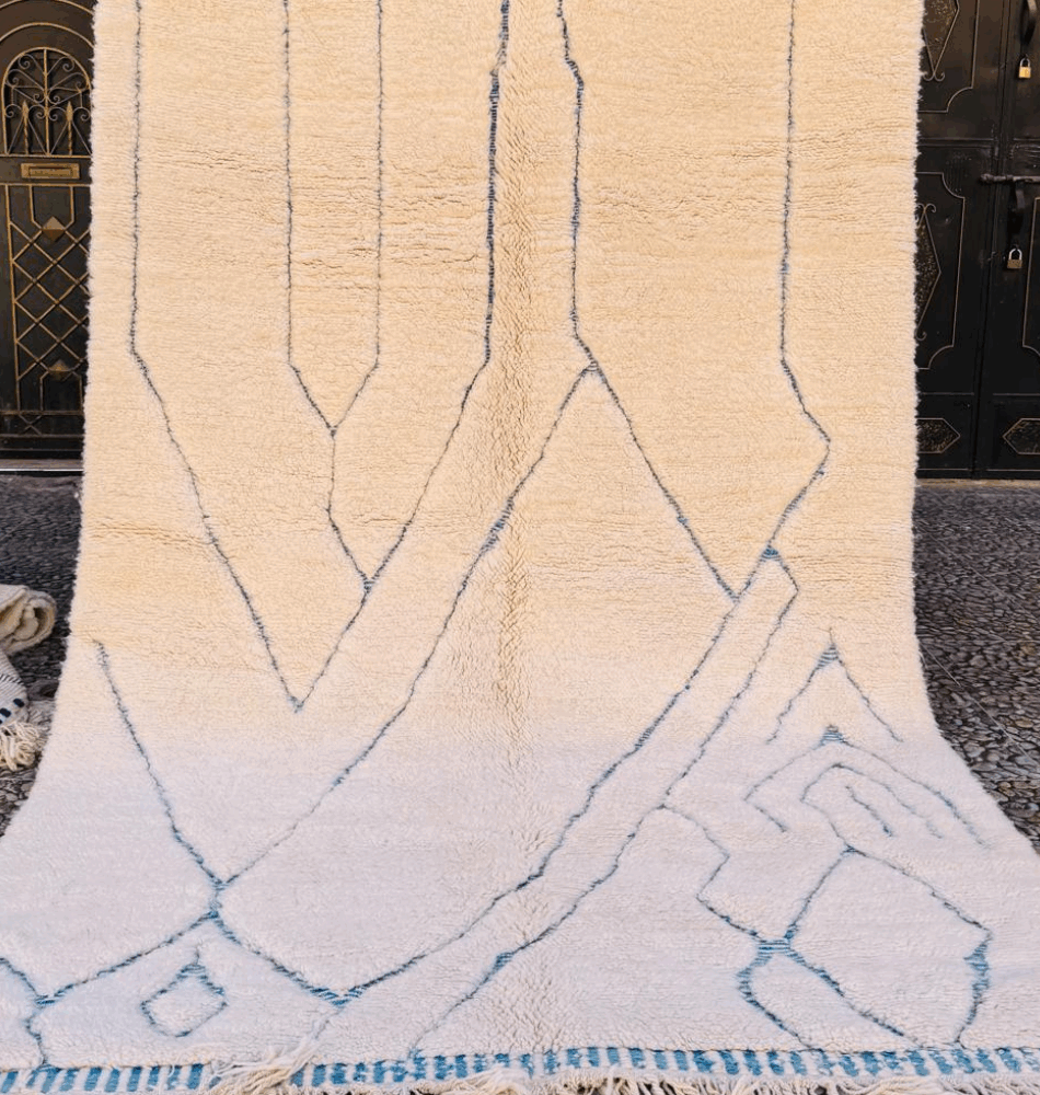 Tapis berbère Beni Ouarain – 304 x 203 cm – Pièce artisanale en laine naturelle