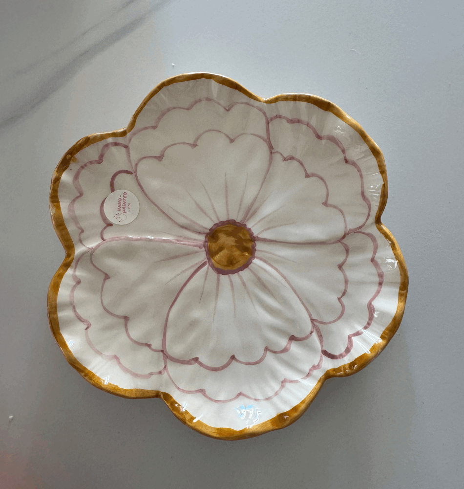 Assiette à Gâteau en Céramique “Cherry” – Peinte à la main