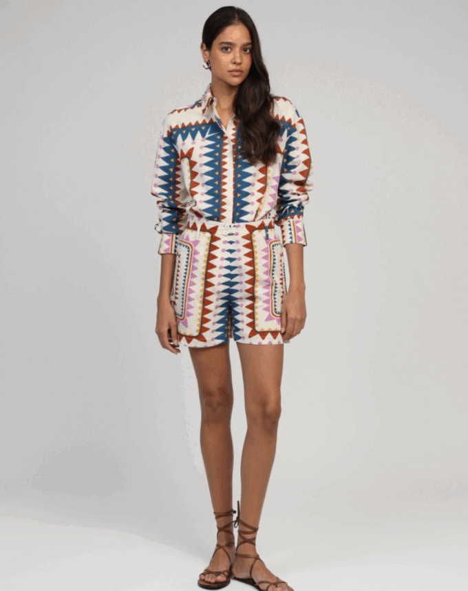 Chemise imprimée graphique – Esprit bohème chic