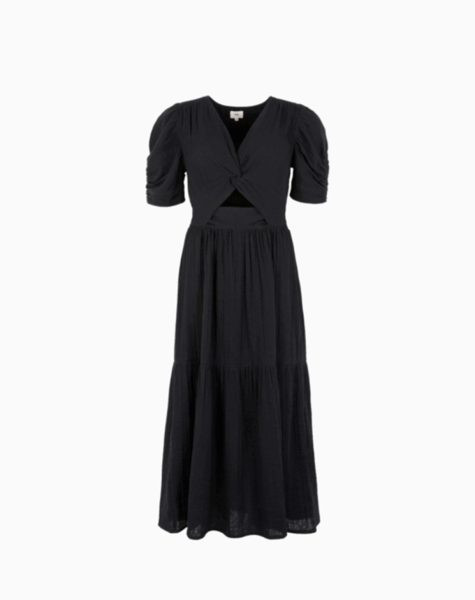 Robe Noir maxi SOFIA – Élégance naturelle et allure contem