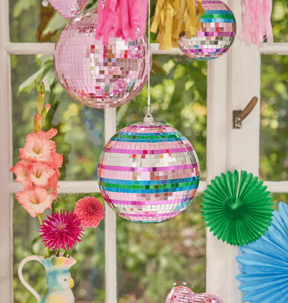 Boule Disco Dorée multicolore – Taille M