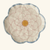 Assiette en forme de fleur – Céramique bord bleu