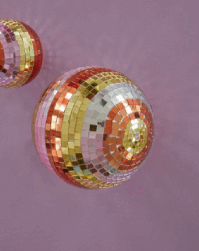 Boule Disco Dorée à Rayures – Taille L