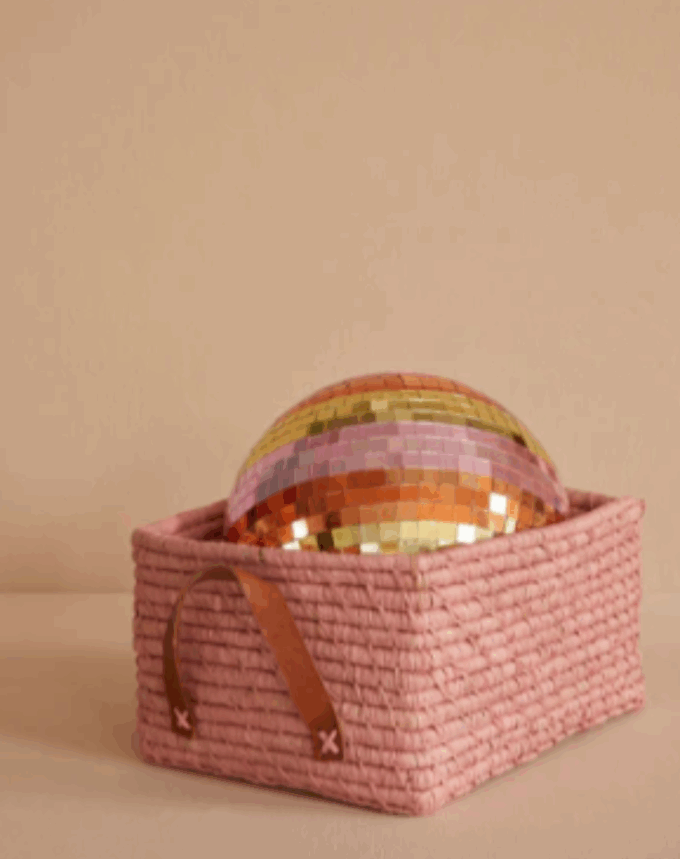 Boule Disco Dorée à Rayures – Taille L