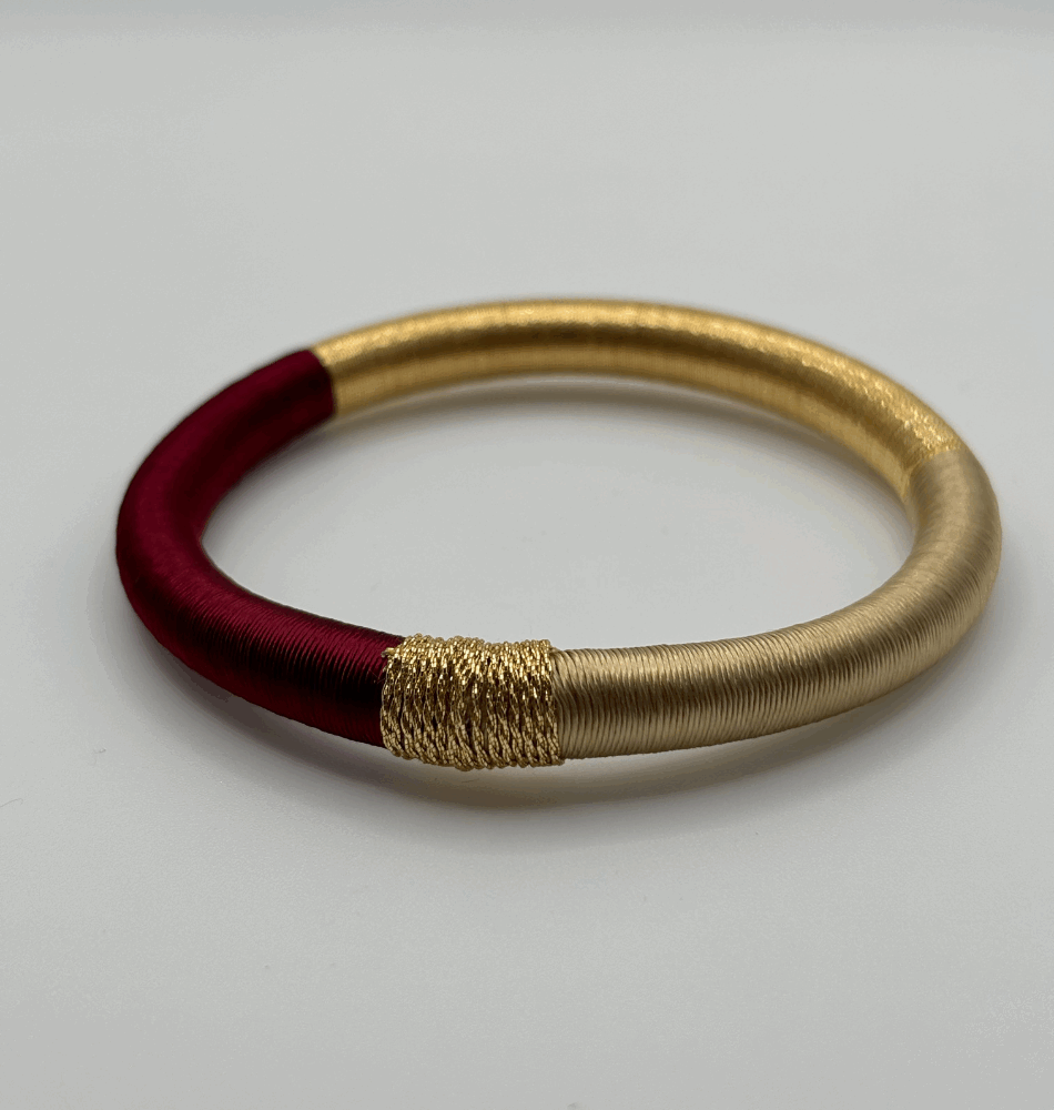 Jonc Sabra multi bordeaux et beige
