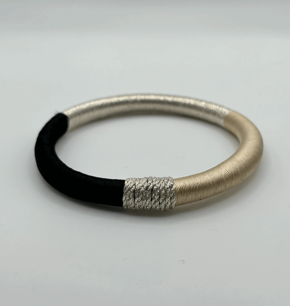 Jonc Sabra multi verts noir et beige