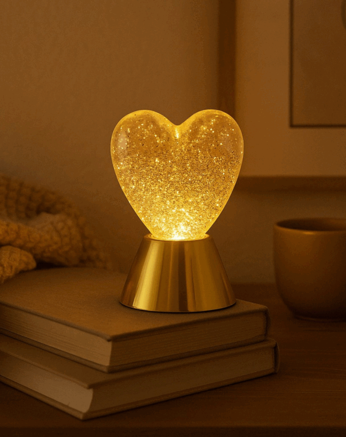 Lampe Décorative Cœur Pailleté
