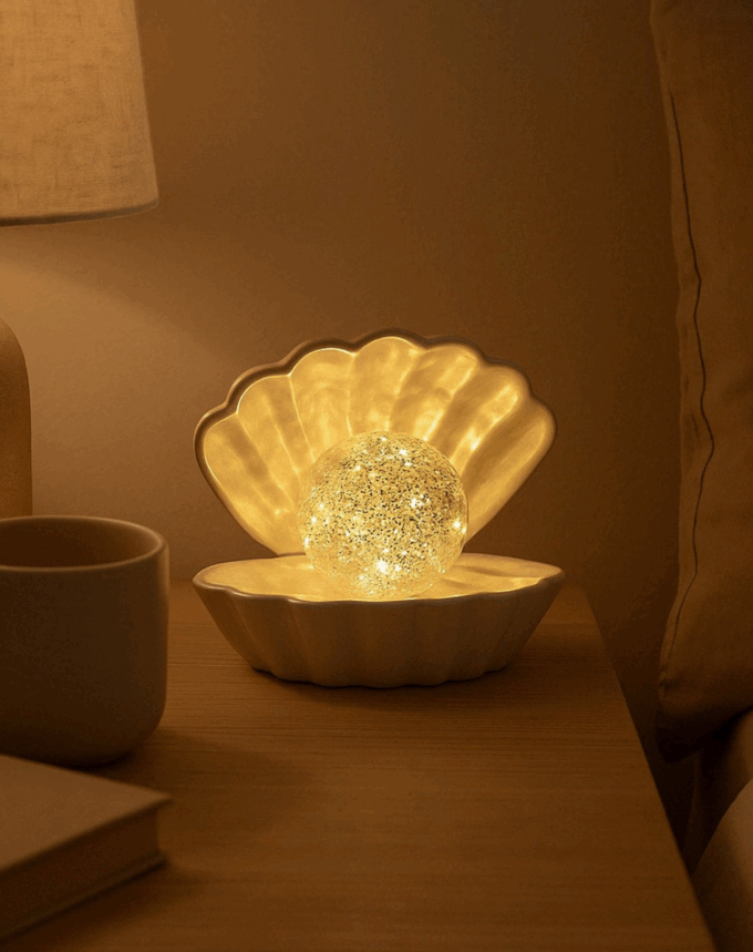 Lampe Décorative Coquillage Coki Blanche Brillante