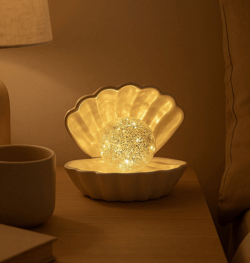 Lampe Décorative Coquillage Coki Blanche Brillante