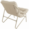 Set de Salon de Jardin Beige – 2 Fauteuils + 1 Table – Structure Acier