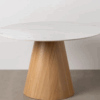 Table à Manger Ronde Céramique effet Marbre – Piètement Bois