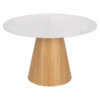 Table à Manger Ronde Céramique effet Marbre – Piètement Bois