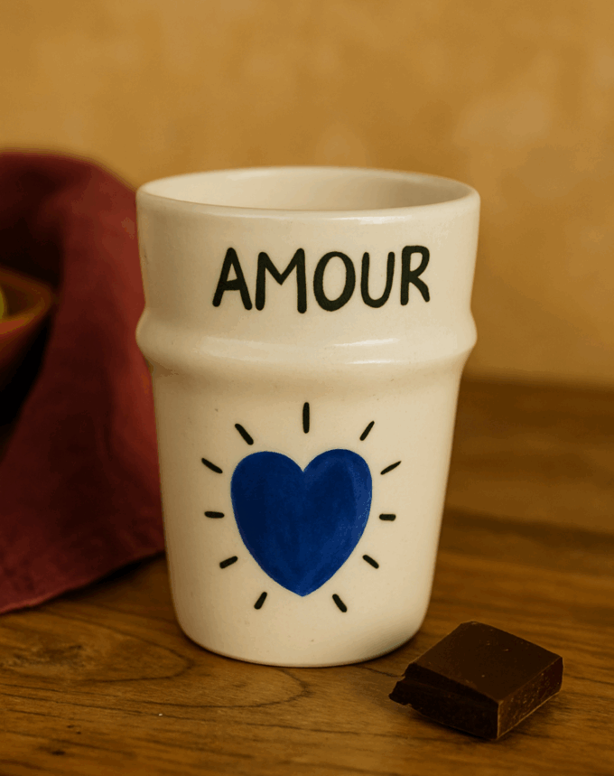 Verre Beldi “AMOUR” –fait mains