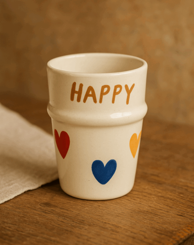 Verre Beldi “HAPPY” –fait mains