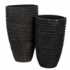 Vase Haut en Fibre de Ciment – Gris Structuré