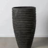Vase Haut en Fibre de Ciment – Gris Structuré