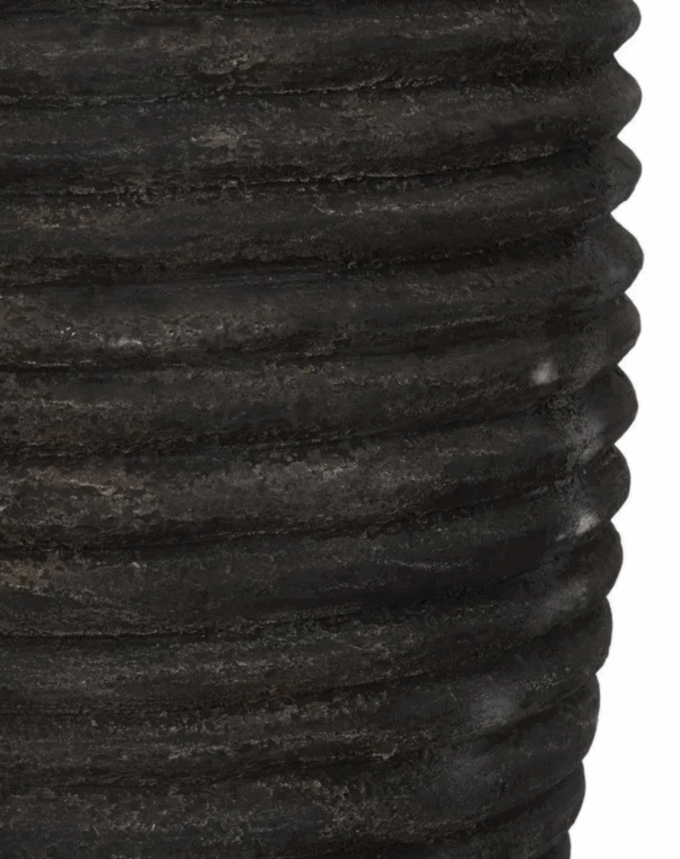 Vase Haut en Fibre de Ciment – Gris Structuré