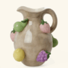 Vase en céramique sable foncé avec fruits en relief