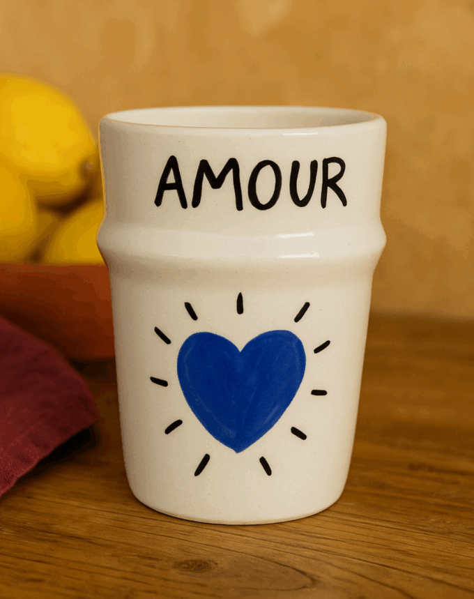 Verre Beldi “AMOUR” –fait mains