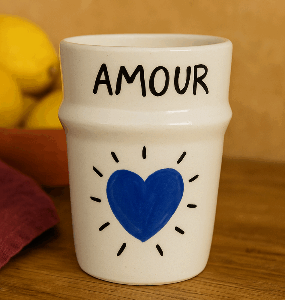 Verre Beldi “AMOUR” –fait mains