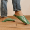 Babouches marocaines en cuir - Vert métallisé