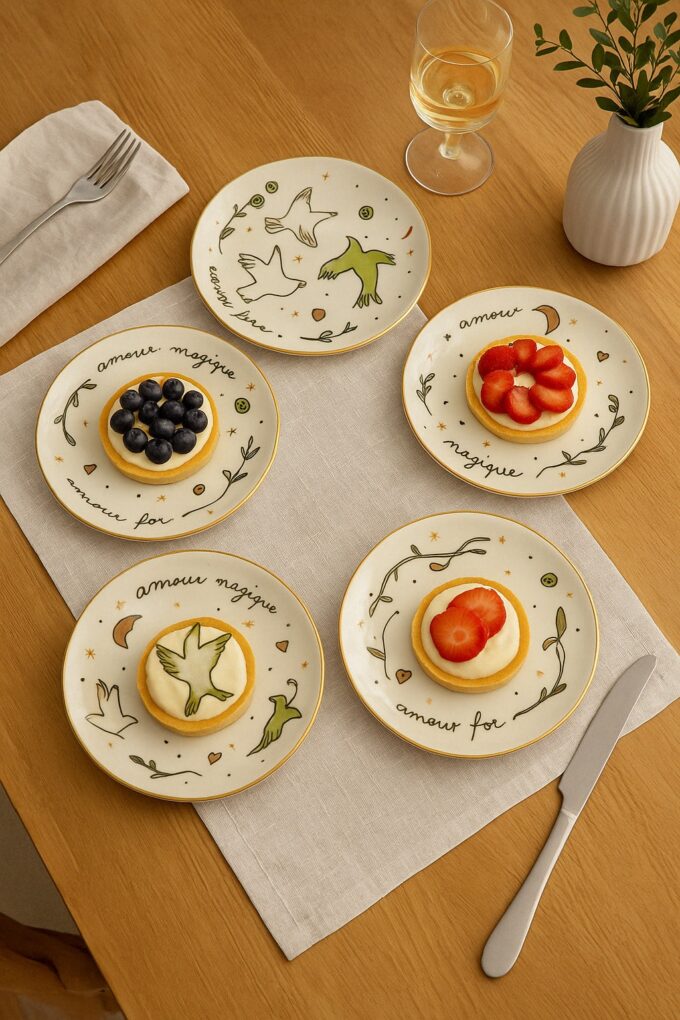 Set de 4 assiettes à dessert
