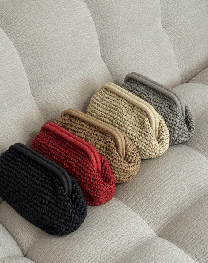 Pochette Tressée Bohème – Noir