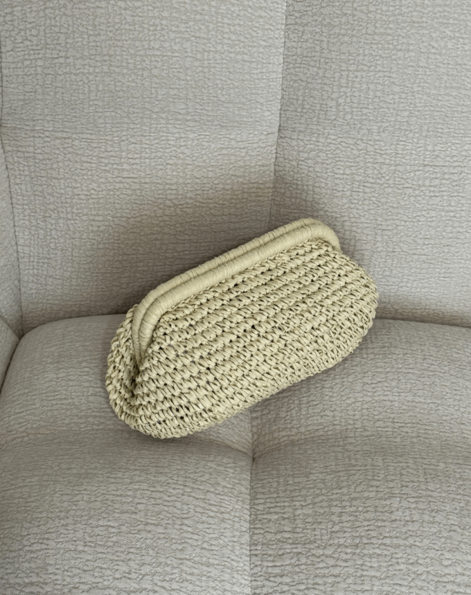 Pochette Tressée Bohème – Creme