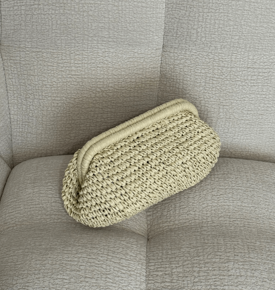 Pochette Tressée Bohème – Creme