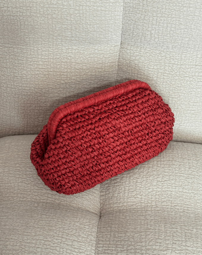 Pochette Tressée Bohème – Rouge